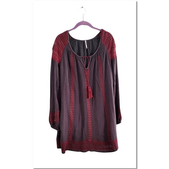 Free People Oversized Boho Crochet Lace Tunic Dress GB975119105 Size Small - Picture 1 of 13